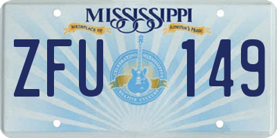 MS license plate ZFU149