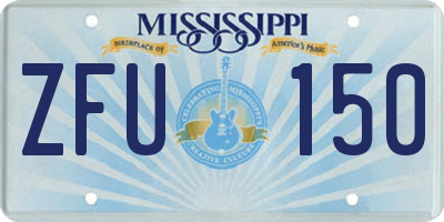 MS license plate ZFU150