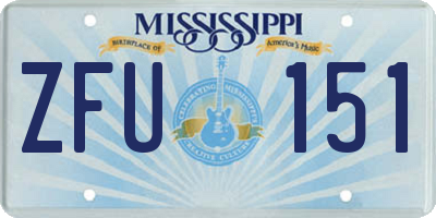 MS license plate ZFU151