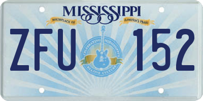 MS license plate ZFU152