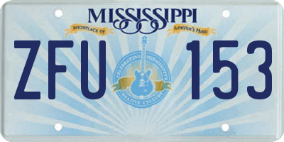 MS license plate ZFU153