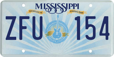 MS license plate ZFU154