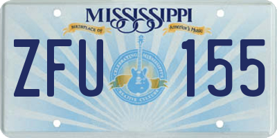 MS license plate ZFU155