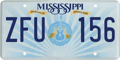 MS license plate ZFU156