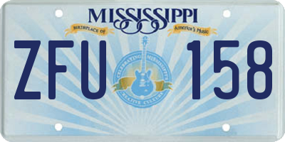 MS license plate ZFU158
