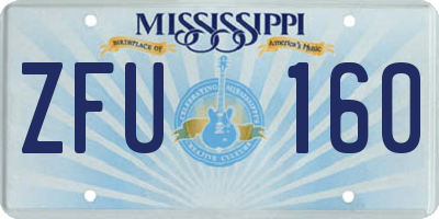 MS license plate ZFU160