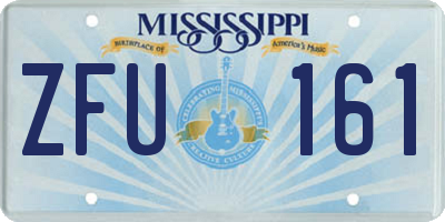 MS license plate ZFU161