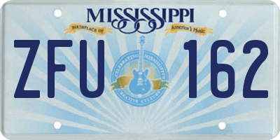 MS license plate ZFU162