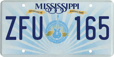 MS license plate ZFU165