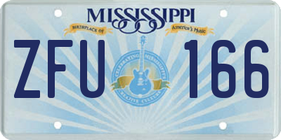 MS license plate ZFU166