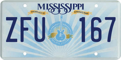 MS license plate ZFU167