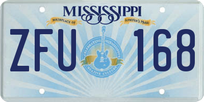 MS license plate ZFU168