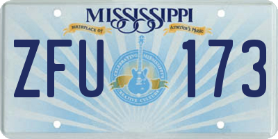MS license plate ZFU173