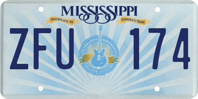 MS license plate ZFU174