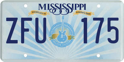 MS license plate ZFU175