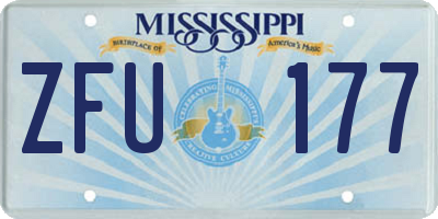 MS license plate ZFU177