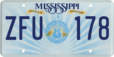 MS license plate ZFU178