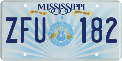 MS license plate ZFU182