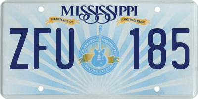 MS license plate ZFU185