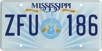 MS license plate ZFU186