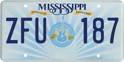 MS license plate ZFU187