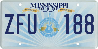 MS license plate ZFU188