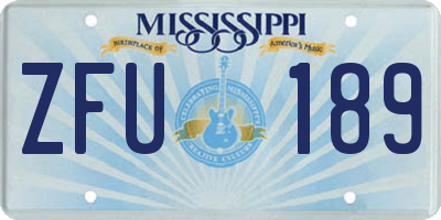 MS license plate ZFU189