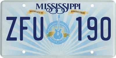 MS license plate ZFU190