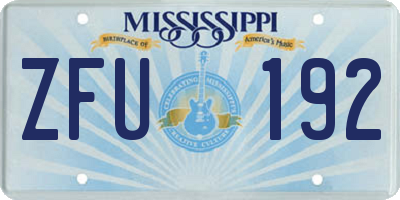 MS license plate ZFU192