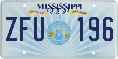 MS license plate ZFU196