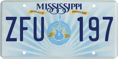 MS license plate ZFU197
