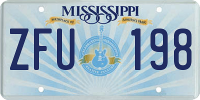 MS license plate ZFU198