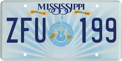MS license plate ZFU199