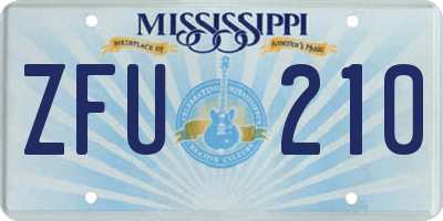 MS license plate ZFU210