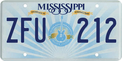 MS license plate ZFU212