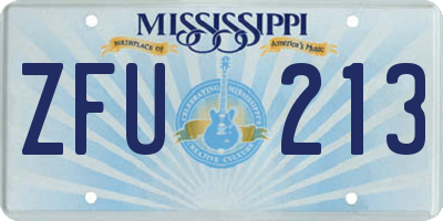 MS license plate ZFU213