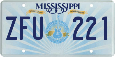 MS license plate ZFU221