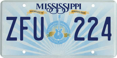 MS license plate ZFU224