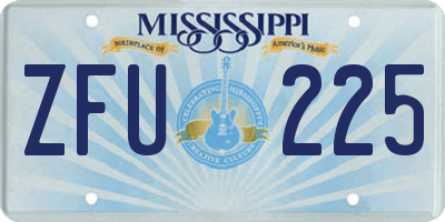 MS license plate ZFU225
