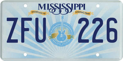 MS license plate ZFU226