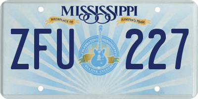 MS license plate ZFU227
