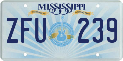 MS license plate ZFU239