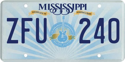 MS license plate ZFU240
