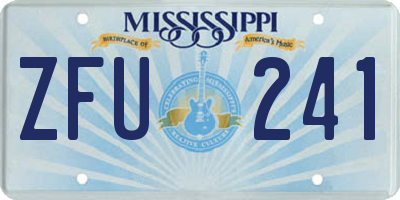 MS license plate ZFU241