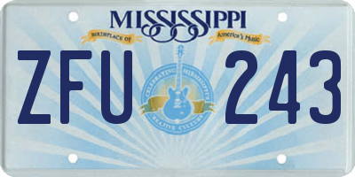 MS license plate ZFU243