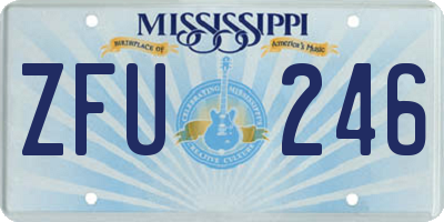 MS license plate ZFU246