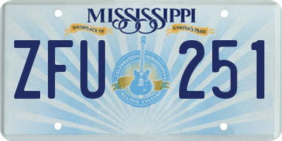 MS license plate ZFU251