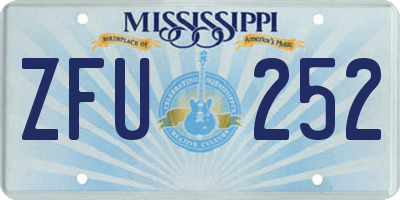MS license plate ZFU252