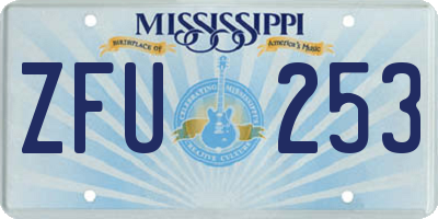 MS license plate ZFU253