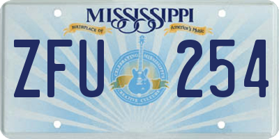 MS license plate ZFU254